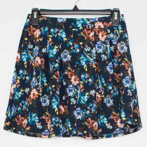 Joe Benbasset Skirt Boho Romantic Grunge Minimalist Floral Mini Navy Blue Medium